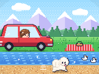 Road Trip to the River: River day. Ears flapping, nose sniffing.